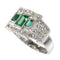 Bague 54 Paire de bagues vintage en platine et argent, émeraudes et diamants 58 Facettes 16281-0017