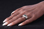 Bague 54 Paire de bagues vintage en platine et argent, émeraudes et diamants 58 Facettes 16281-0017