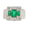 Bague 54 Paire de bagues vintage en platine et argent, émeraudes et diamants 58 Facettes 16281-0017