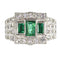 Bague 54 Paire de bagues vintage en platine et argent, émeraudes et diamants 58 Facettes 16281-0017