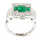 Bague 54 Paire de bagues vintage en platine et argent, émeraudes et diamants 58 Facettes 16281-0017