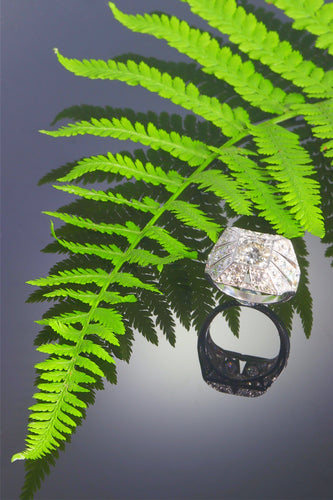 Bague 54 Bague de fiançailles Art déco en platine et diamants (vers 1930) 58 Facettes 16330-0222