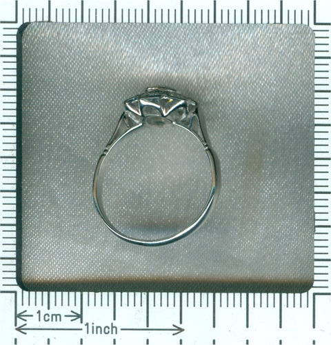 Bague 55 Bague de fiançailles vintage années 1950 en platine et diamants 58 Facettes 17185-0383