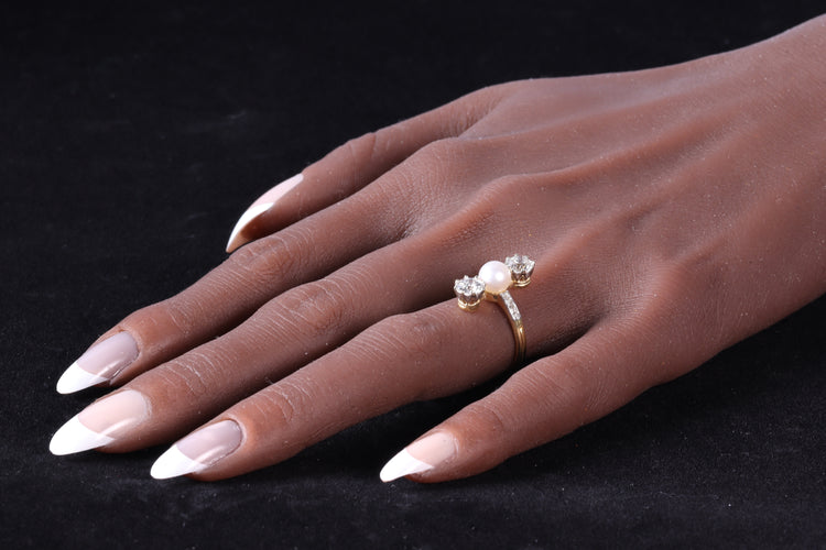 Bague 54 Bague de fiançailles Belle Époque 1915 en or 18K et diamants 58 Facettes 18256-0130