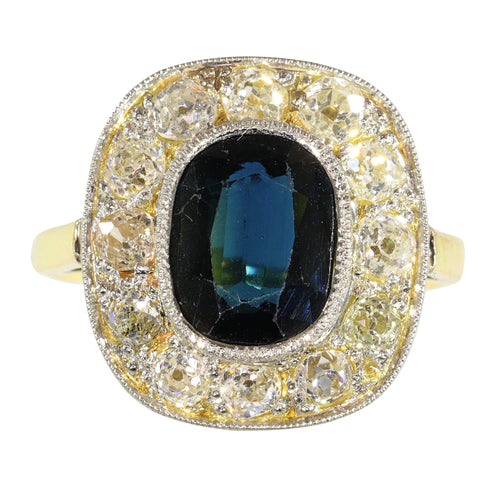 Bague 51 Bague vintage - Saphir et diamants en or jaune 18K 58 Facettes 18351-0023