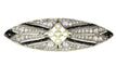 Broche Broche Art déco en argent sur or 18K, diamants, onyx et perles 58 Facettes 18309-0001