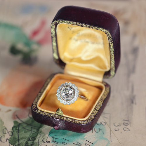 Bague 54 Bague Art déco en platine avec 17 diamants (env. 1,67 ct) 58 Facettes 19157-0036