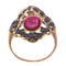 Bague 56 Bague vintage années 1930 en or rouge 18 ct, rubellite et diamants 58 Facettes 20296-0351