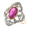 Bague 56 Bague vintage années 1930 en or rouge 18 ct, rubellite et diamants 58 Facettes 20296-0351