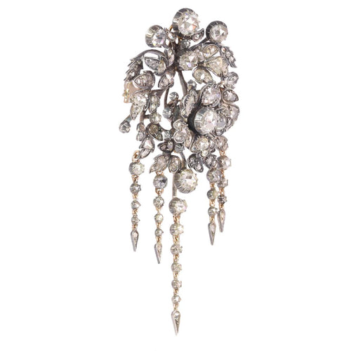 Broche Broche trembleuse florale - Diamants, vers 1860 58 Facettes 21028-0240