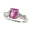 Bague 56 Bague de fiançailles vintage années 1960 en platine, rubellite et diamants 58 Facettes 21162-0447
