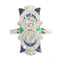 Bague 58 Bague de fiançailles Art déco en platine et or jaune 18K, diamants et saphirs 58 Facettes 21316-0744