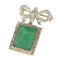 Broche Broche nœud victorienne en argent sur or jaune 18K, diamants et émeraude 58 Facettes 22089-0098