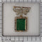 Broche Broche nœud victorienne en argent sur or jaune 18K, diamants et émeraude 58 Facettes 22089-0098