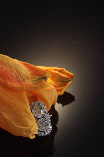 Bague 51 Art déco - Bague en or blanc 18K et diamants (env. 2,70 ct) 58 Facettes 22193-0036