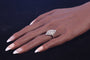 Bague 54 Bague de fiançailles vintage années 1950 en platine et or blanc 18K, diamants 58 Facettes 22133-0305