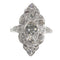Bague 54 Bague de fiançailles vintage années 1950 en platine et or blanc 18K, diamants 58 Facettes 22133-0305