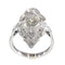 Bague 54 Bague de fiançailles vintage années 1950 en platine et or blanc 18K, diamants 58 Facettes 22133-0305