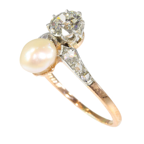 Bague 58 Bague de fiançailles 1895 en platine et or rouge 18K avec diamants 58 Facettes 22327-0067