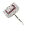 Bague 54 Bague Art déco - Bague en platine avec diamants et rubis 58 Facettes 23249-0100