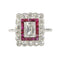 Bague 54 Bague Art déco - Bague en platine avec diamants et rubis 58 Facettes 23249-0100