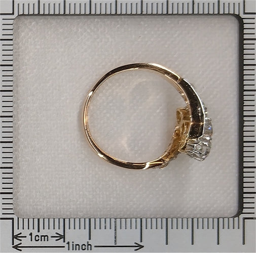 Bague 56 Bague Belle Époque Art déco en or 14K et platine avec diamants 58 Facettes 24029-0362