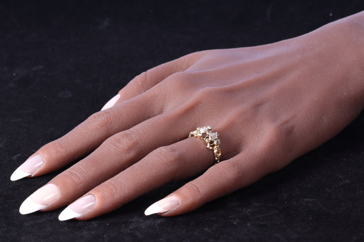Bague 55 Artisanat du XVIIe siècle : bague baroque en or avec diamants taille table 58 Facettes 23331-0247