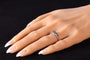 Bague 58 Bague baroque ancienne en argent et or rouge 18K à diamants 58 Facettes 23331-0140