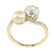 Bague 52 Bague Toi et Moi Belle Époque en or jaune 18K, platine, diamants et perle 58 Facettes 24029-0360
