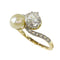 Bague 52 Bague Toi et Moi Belle Époque en or jaune 18K, platine, diamants et perle 58 Facettes 24029-0360