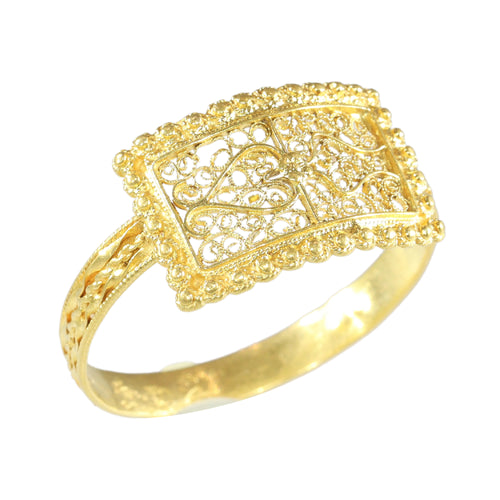 Bague 65 Bague ancienne georgienne en or jaune 18K, vers 1780 58 Facettes 24121-0303
