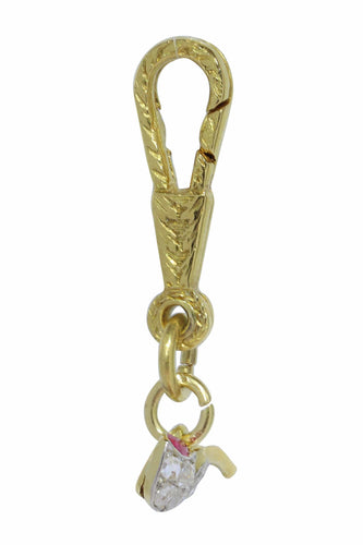 Pendentif Art déco - Pendentif pipe en or jaune 18K, platine, diamants et rubis 58 Facettes 24030-0369