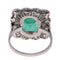 Bague 52 Art déco - Bague géométrique en platine, émeraude et diamants 58 Facettes 24110-0131