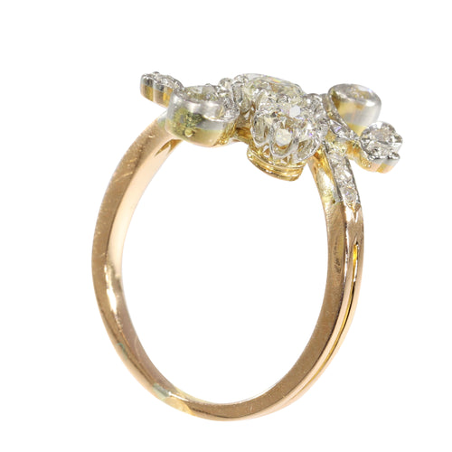 Bague 52 Bague Belle Époque croisée en or 18K et diamants 58 Facettes 24121-0294
