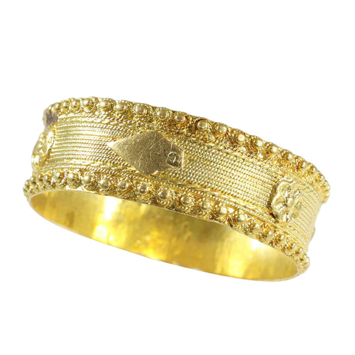 Bague 63 Bague alliance ancienne en or jaune 18K, vers 1820 58 Facettes 24121-0312