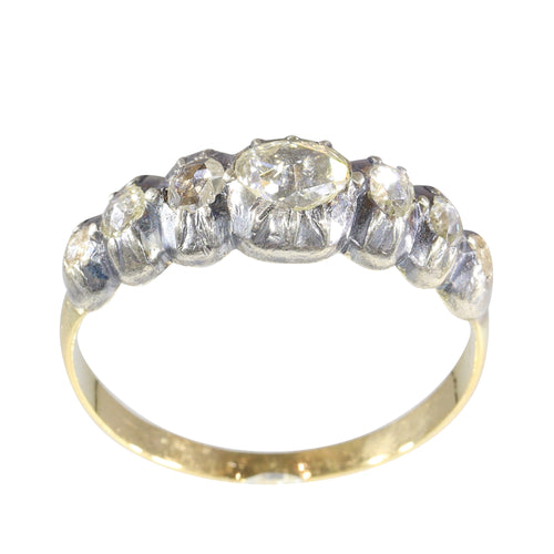 Bague 62 Époque victorienne - Bague alliance en or jaune 18K, argent et diamants 58 Facettes 24161-0040