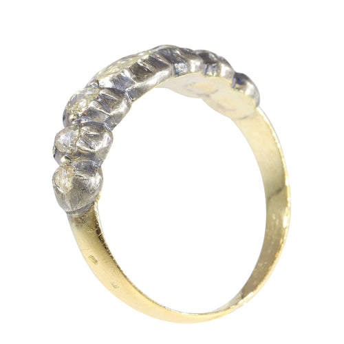Bague 62 Époque victorienne - Bague alliance en or jaune 18K, argent et diamants 58 Facettes 24161-0040