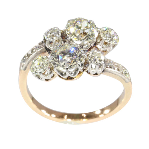 Bague 55 Bague Toi et Moi victorienne en or rouge 18K et diamants 58 Facettes 24320-0163