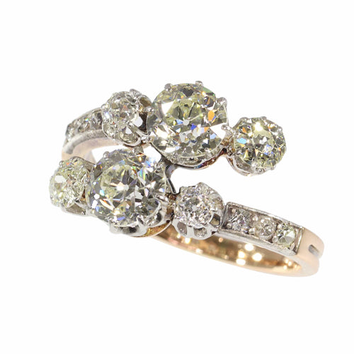 Bague 55 Bague Toi et Moi victorienne en or rouge 18K et diamants 58 Facettes 24320-0163