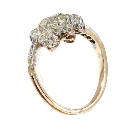 Bague 55 Bague Toi et Moi victorienne en or rouge 18K et diamants 58 Facettes 24320-0163