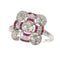 Bague 54 Art déco - Bague en platine avec diamants et rubis 58 Facettes 24289-0203