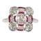 Bague 54 Art déco - Bague en platine avec diamants et rubis 58 Facettes 24289-0203