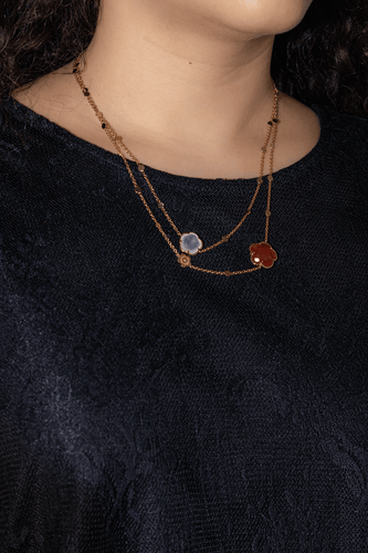 Collier Pasquale Bruni Bon Ton - Collier sautoir en or rose, cornaline et quartz 58 Facettes 5087956RV