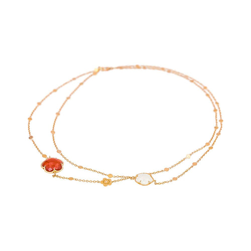 Collier Pasquale Bruni Bon Ton - Collier sautoir en or rose, cornaline et quartz 58 Facettes 5087956RV