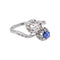 Bague 53 Bague toi et moi en or blanc 18 carats avec diamants et saphir 58 Facettes 4951644CN