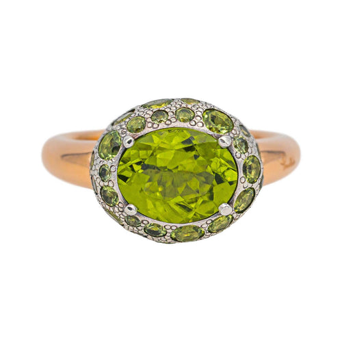 Bague 56 Pomellato Tabou - Bague en or rose et argent péridots 58 Facettes 4909527CN