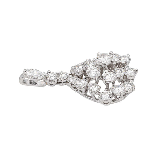Pendentif Pendentif en or blanc 18 carats serti de diamants 58 Facettes 4776442CN