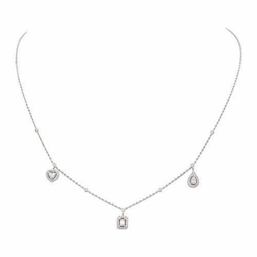 Collier Messika My Twin Trio - Collier en or blanc 18 carats et diamants 58 Facettes 4914822RV