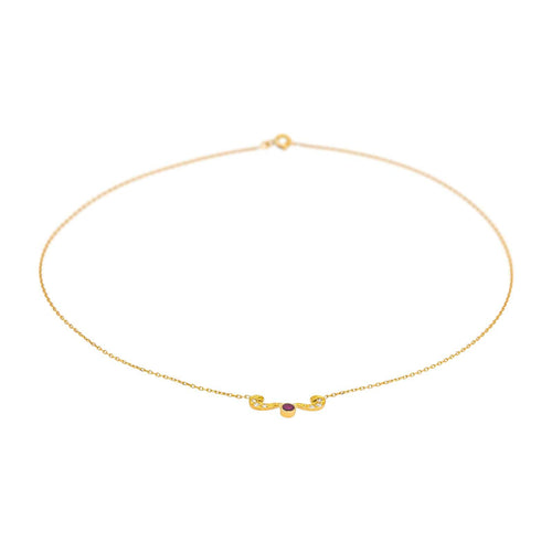 Collier Collier en or jaune 18 carats avec rubis et diamants 58 Facettes 4815596CN