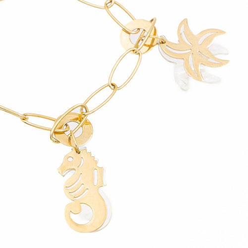 Bracelet Bracelet à breloques en or jaune 18 carats et nacre 58 Facettes 1888323CN